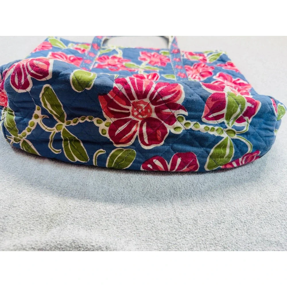 Gold Coast Quilted Tote Bag Women Large Blue Red Floral Print Boho Casual Cotton